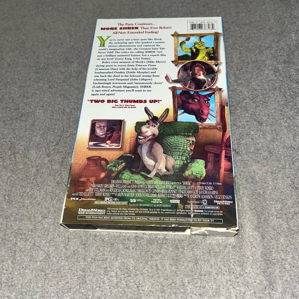 Shrek VHS Movie